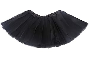 JFAN Tutu Skirt for Toddler Girls Tutu Skirts Ballet Tutu Dress Up Dancing Skirt for Baby Girls Solid Color Skirt Black