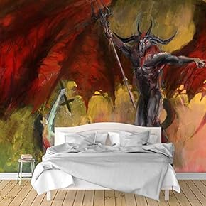 Wall Murals for Bedroom Dark Evil Dragon Removable Wallpaper Peel and Stick Wall Stickers - 66x96 inches