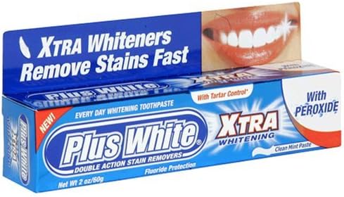 Plus White Xtra Whitening Every Day Whitening Toothpaste with Tartar Control, Clean Mint, 2 oz (60 g), (Case of 6) by Plus White