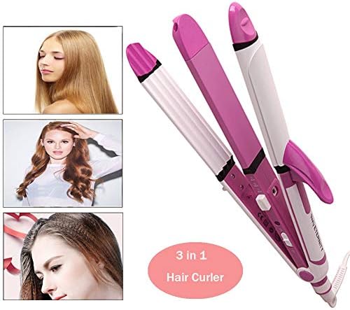 3 in 1 Curling Tongs Hair Curling Wand 25mm in Diameter,Flat Iron Hair Straightener with Curler Dual Voltage For Women Teenage Girl In Dating Birthday Party Club Meeting Ideal Fashion Gift