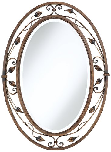 Franklin Iron Works Eden Park French Bronze 24″ x 34″ Oval Wall Mirror