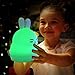 Bear Kids Night Light, iWheat Soft Silicone Tap & Remote Control Night Light, LED Multicolor Night Light Portable USB Rechargeable Best for Baby Children