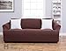 Home Fashion Designs Form Fit, Slip Resistant, Stylish Furniture Shield/Protector Featuring Plush, Heavyweight Fabric. Cambria Collection Deluxe Strapless Slipcover Brand. (Sofa, Chocolate)