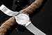 Affute Luxury Ultra Thin Men's Watches Analog Display Quartz Mesh Band Wrist Watch,Silver White