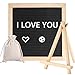 Veliis Felt Letter Board with Tripod Stand, 10 x 10 Oak Frame Changeable Wooden Message Board Signs- Hundreds of White Plastic Letters Numbles Symbols Emojis, Wall Mount, Storage Bag, Perfect gift