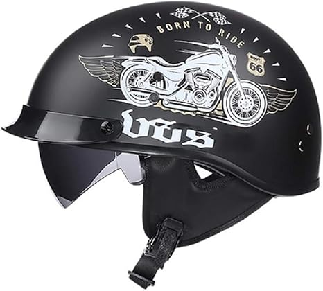 Amazon Co Jp クラッシュバイクヘルメット レトロハーフヘルメット男女バイクヘルメットクルーザーチョッパーオープンヘルメットフォーシーズンズユニバーサル Dot認定 ホーム キッチン