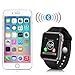 Smart Watch with Bluetooth Camera Music Player for iOS iPhone, Android Samsung HTC Sony LG Huawei Smartphones (Black)