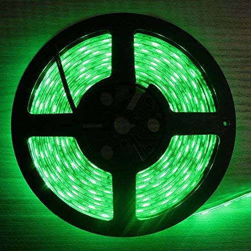 B2ocled 12V DC Flexible LED Strip Lights, 16.4ft/5m LED Light Strips,300 Units 5050 LEDs, Non-Waterproof, Lighting Strips, LED Tape-Green