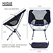 HASLE OUTFITTERS Camping Chairs, Ultralight Chairs, Moon Leisure Chair, Folding Camping Chair Travel, Picnic, Beach, Fishing
