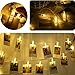 Decute 50LED Photo Clips String Lights Holder Timer Function 8 Modes Dimmable with Remote, 17FT Fairy Starry Lights for Christmas Card Bedroom Wedding Party Hanging Photos Pictures Memos, Warm White