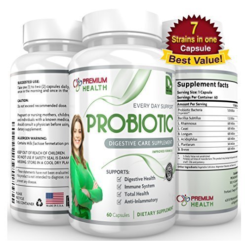 Premium Health Probiotics Dietary Supplement, 60 Capsules Premium Health Probiotics Dietary Supplement, 60 Capsules