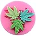 Mujiang Marijuana Leaf Silicone Jello Candy Chocolate Molds with 1 Pink Dropper