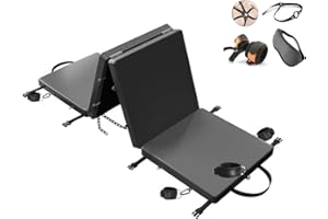 BDSM Soft Leather Sex Mat Luggage Kit Pad and Sexy Underwear Restraints Set with Seat,Wrist and Ankle Cuffs Sweaters TX06121