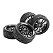 SkyQ RC Car Rims and Tires Wheels Plastic 12 Spoke for 1 10 1 16 1 18 Scale On Road Racing Car Black 12mm Hex 3mm Offset Pack of 4