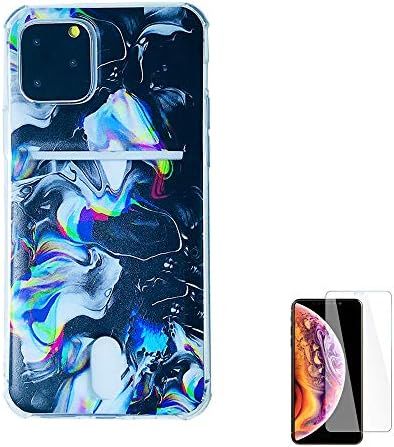 Oddss Wallet Case Compatible for iPhone 11 Pro 2019 5.8'' with Card Holder Slot Ultra-Slim Thin Soft TPU Clear Cover Compatible for iPhone 11 XI Pro with Screen Protector (Black Watercolor Marble)