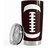 SANDJEST Football Tumbler Cup 20oz Stainless Steel Insulated Travel Mug Tumblers Cup Football Gifts for Coaches Women Men Gifts for Birthday Christmas