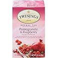 Twinings Pomegranate & Raspberry Herbal Tea, 20 Count Pack of 6, Individually Wrapped Tea Bags, Naturally Caffeine Free