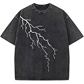 Y2K Graphic T-Shirts Vintage Oversized Tees Streetwear Casual Acid Washed Tops for Men Women