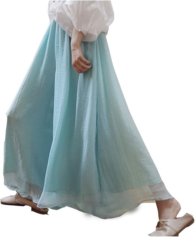 Amazon Ymgot レディース リネン ワイドパンツ 麻 麻混 ロング