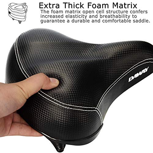 DAWAY Oversized Comfortable Bike Seat C20 Soft Foam Padded Wide