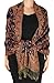 Peach Couture Elegant Double Layer Reversible Paisley Pashmina Shawl Wrap Scarf Burnt Orange and Navy