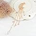 QTMY Silver Moon Rhinestone Tassel with Crystal Charms Hair Clip Pin Hair Chain Jewelry Hair Accessories (Gold Moon Tassel)