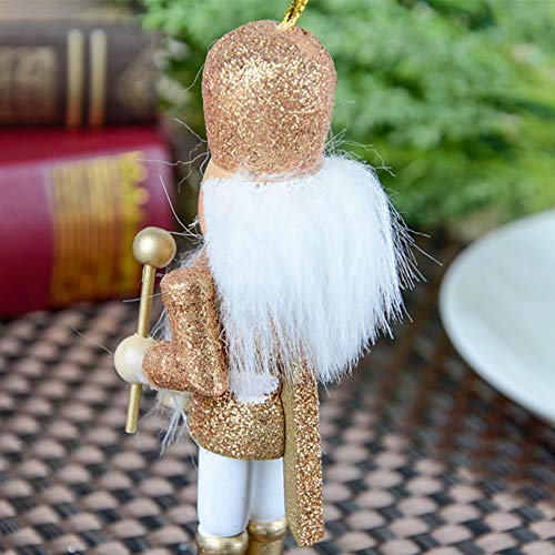 Owlhouse Nutcracker Puppet, 5 PCs Glitter Wooden Nutcracker Decorative Christmas Ornament for Party Home Decoration, 12CM
