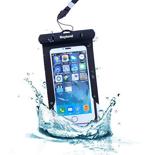 AXELENS Waterproof Case for Smartphones up to 6.7″ - Universal Waterproof Touch Cover with Neck Strap & Arm Band - Total Protection for Sea, Pool and Outdoors - Black — image 1