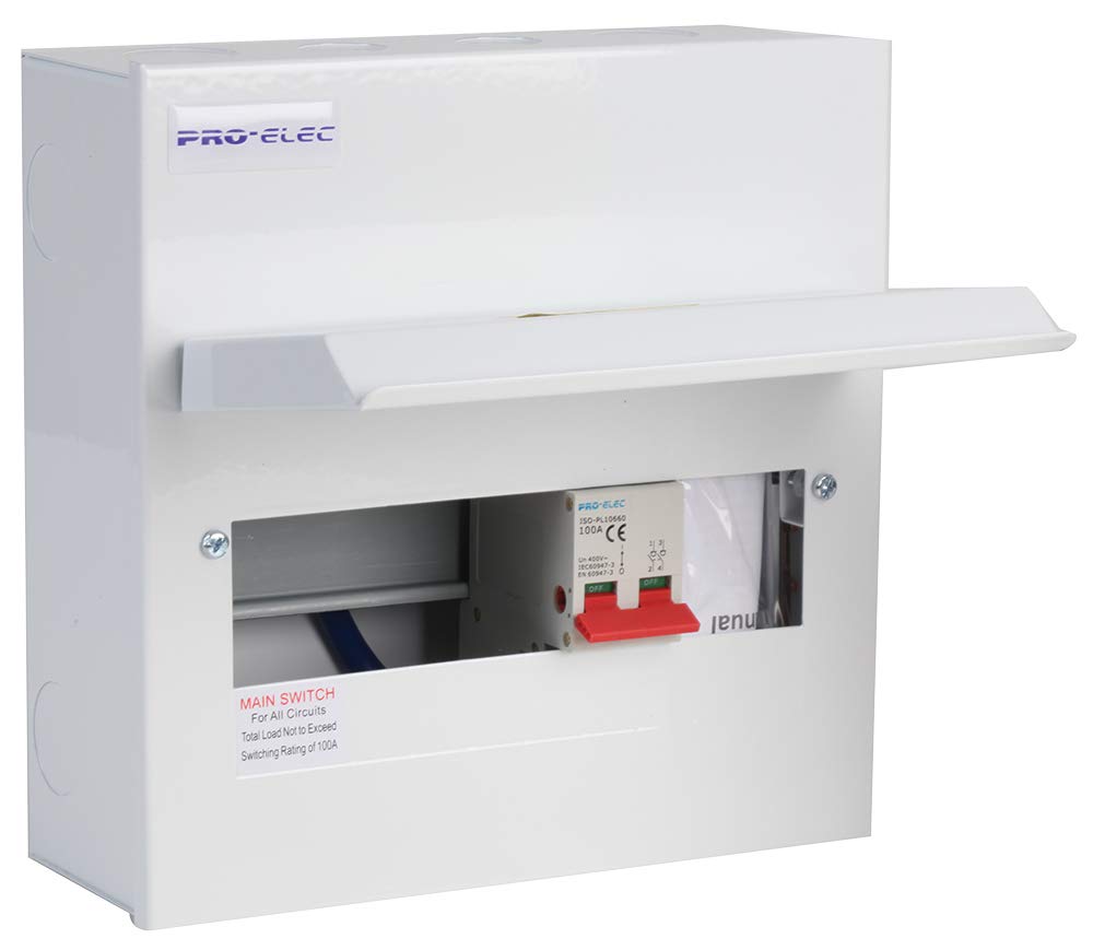 Pro Elec PEL00432 10 Way metal Consu mer Unit, 100A main Switch
