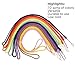 17 Inches Nylon Cord Neck Lanyards for Cellphones, Phone Cases, Cameras, Keys, Badge Holders, Name Tags, Flashlights, Torches, Media Players (10 Pack in 10 Assorted Colors)