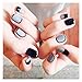 Dongcrystal 24Pcs/set Matte Gray False Nails Short Size Full Design Nail Tips with Black Edge Fake Nails Art Tips