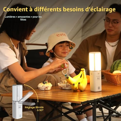 KLARUS CL2 Multifunctional Camping Lamp, 10000mAh Rechargeable Deformable Camping Lantern, 750 Lumens, 8 Lighting Modes, IPX5 Waterproof LED Lantern for Tents, Fishing, Emergency Hiking