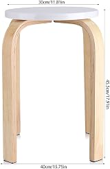 Cocoarm Natural Bent Wood Stool, 30cm Seat, Stackable, Anti-Slip Feet view 3