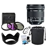 Canon EF-S 10-18mm F/4.5-5.6 IS STM Lens For DSLR Cameras + 3 Piece
Filter Kit + Soft Lens Pouch + Lens Hood + 5 Piece Cleaning Kit + Lens
Cap Holder + Complete Lens Accessory Bundle