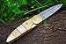 DKC Knives (9 6/18) Sale x DKC-176 Brass Prince Damascus Steel Folding Pocket Knife Custom Handmade Pearl 4.5