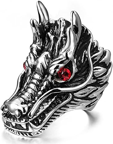 SAINTHERO Men's Vintage Stainless Steel Band Rings Gothic Devil