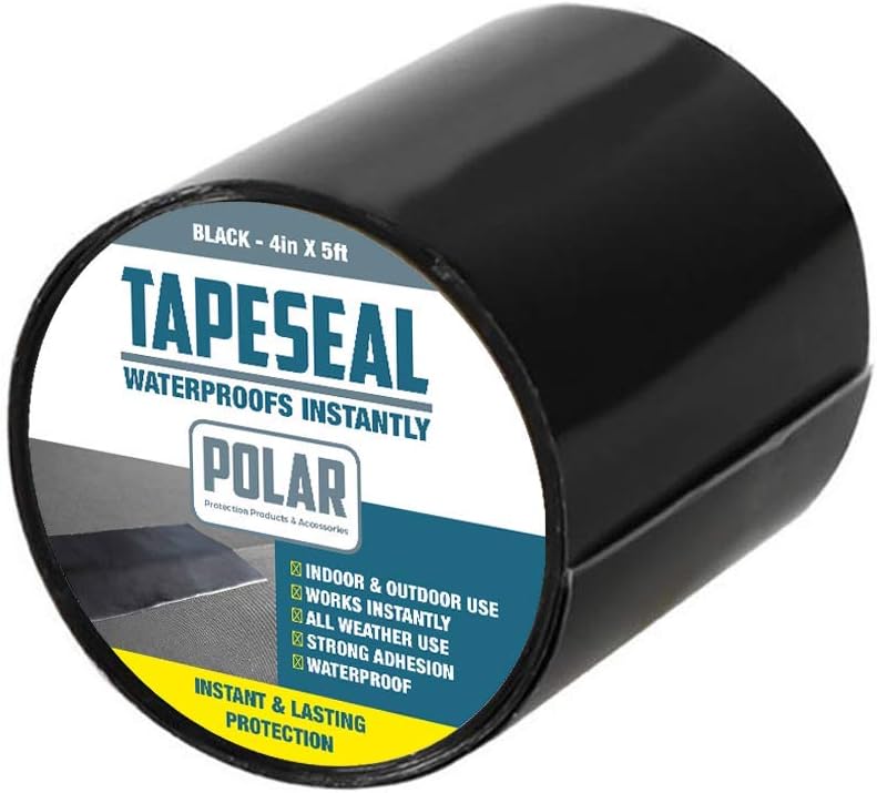 Polar TapeSeal Black - 4" x 5 ft, 4 x 5ft