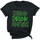 kfulemai Womens St Patrick's Day Clover T-Shirt Shamrock Heart Graphic Tees Get Lucky Shirt Irish Tops