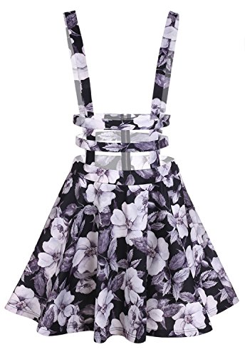 Bluetime women s cut out pleated suspender braces skirt…