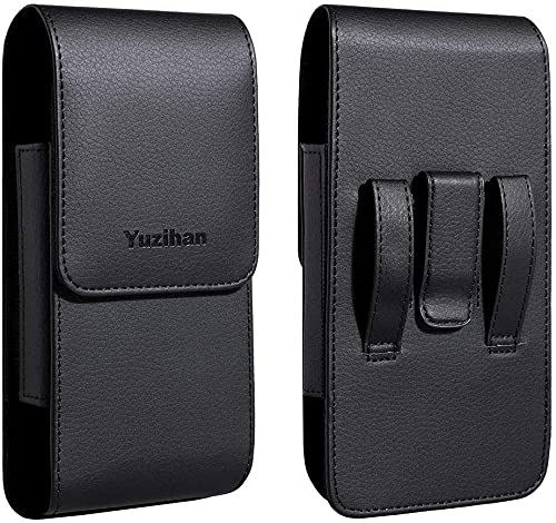 Yuzihan Fit for iPhone 13 Mini 12 Mini iPhone SE 2020 iPhone 8 7 6S 6 Belt Holster Premium Leather with Belt Clip Loop Fit with Defender Case Protective Armor Battery Case On