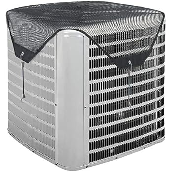 Jeacent AC Cover All Seasons Top Air Conditioner Leaf Guard Open Mesh Air Conditioner Cover for Outside Units Black (36