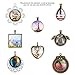 Accmor 32 Pcs 8 Styles Pendant Trays Include Round, Square, Heart, Teardrop, Wings, Flower, Chaplet, Star Circle Pendant Bezel with 32 Pcs Glass Cabochon Dome Tiles for Crafting DIY Jewelry Making