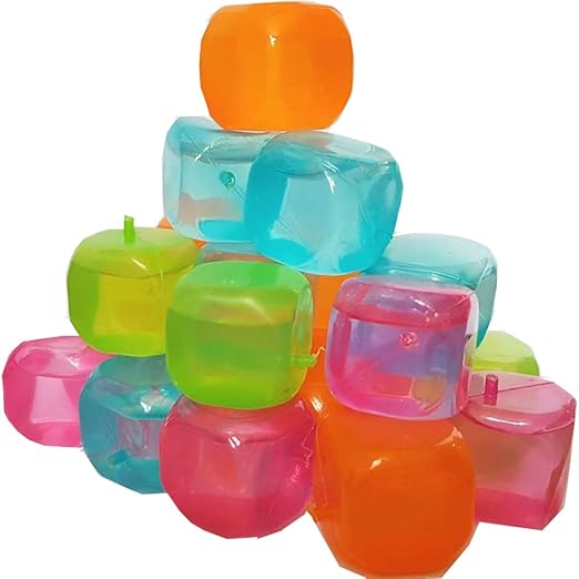 20 X Reusable Plastic Ice Cubes use in Cold Drinks Bar BBQ Multicolour