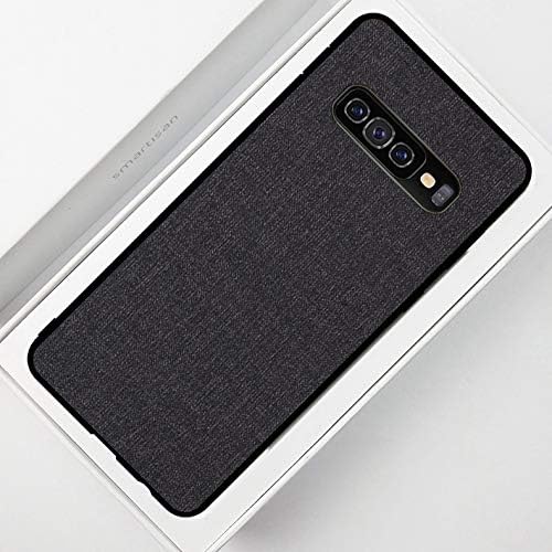 joliwow for Samsung Galaxy S10 Plus Case S10 + Cover Fabric Soft TPU Phone Case PC Hard Back Casing Case Samsung Galaxy S10 Plus Cover 6.4" (Black)