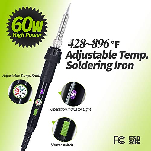 YIHUA 947III 60W Soldering Iron Kit Adjustable Temperature with Sticky
