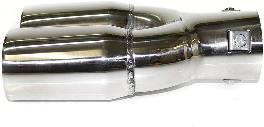 Boloromo 4448 Twin Exhaust Universal Double Performance Sport Muffler Tail Trim End Pipe Stainless Steel Car Chrome - Image 5