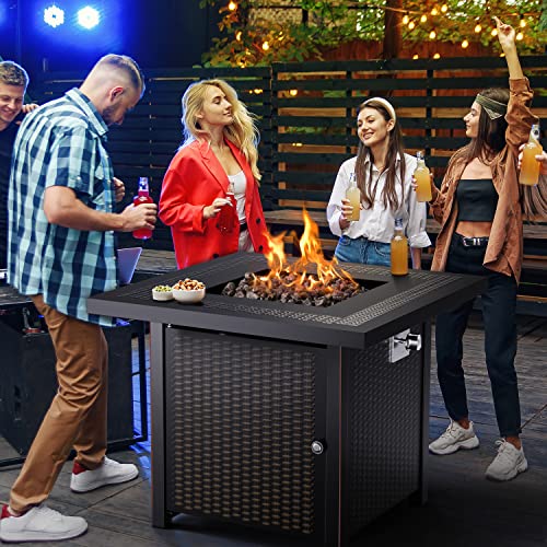 Ciays Propane Fire Pits 28 Inch Outdoor Gas Fire Pit, 50,000 BTU Steel