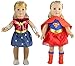 Tatuer Doll Clothes Super Hero Costume+Wonder Woman Outfit for 18 Inch American Girl Dolls (Dolls Not Included)