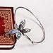 PANGRUI Exquisite Dragonfly Charm Bracelet Abalone Shell Bangle Cuff Antique Silver
