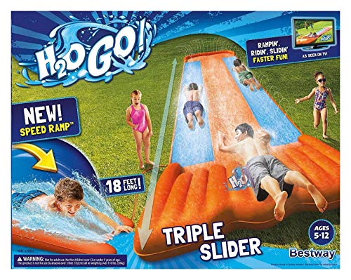 New Inflatable Water Slide Triple Pool Kids Park Backyard Play Fun